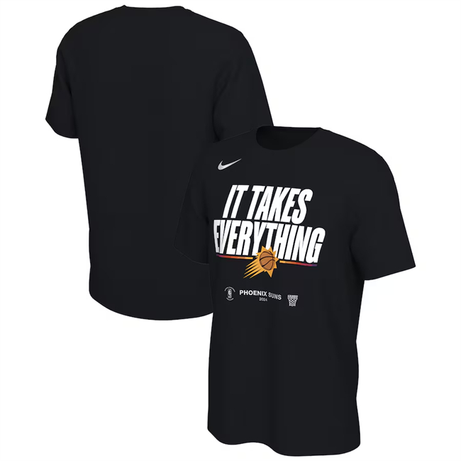 Men's Phoenix Suns Black 2024 Playoffs Mantra T-Shirt